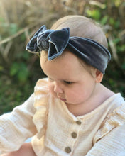 Gray Velvet : (Mommy and Me set) Skinny Boho Twist & Flat Bow Headband