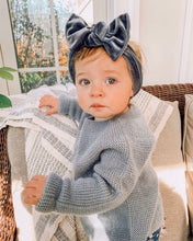 Gray Velvet : (Mommy and Me set) Skinny Boho Twist & Flat Bow Headband