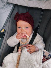 Super Soft Burgundy Sweater Hat : w/ Flat Bow