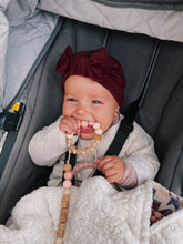 Super Soft Burgundy Sweater Hat : w/ Flat Bow