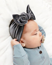 Gray Velvet : (Mommy and Me set) Skinny Boho Twist & Flat Bow Headband