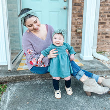Spearmint Sweater : (Mommy & Me set) Boho Twist & Flat Bow Headband