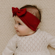 Dark Red Textured : Flat Bow Headband