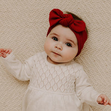 Dark Red Textured : Flat Bow Headband