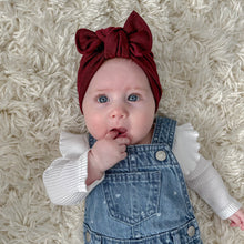 Super Soft Burgundy Sweater Hat : w/ Flat Bow