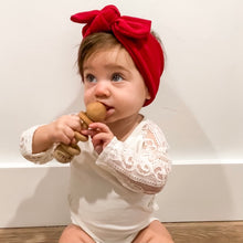 Dark Red Textured : Flat Bow Headband
