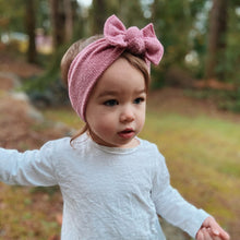 Heathered Pink : Flat Bow Headband