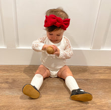 Dark Red Textured : Flat Bow Headband