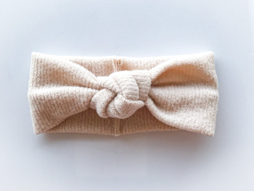 Heathered Natural : Retro Knot Headband