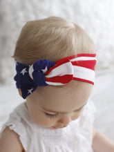 American Flag: Flat Bow Headband