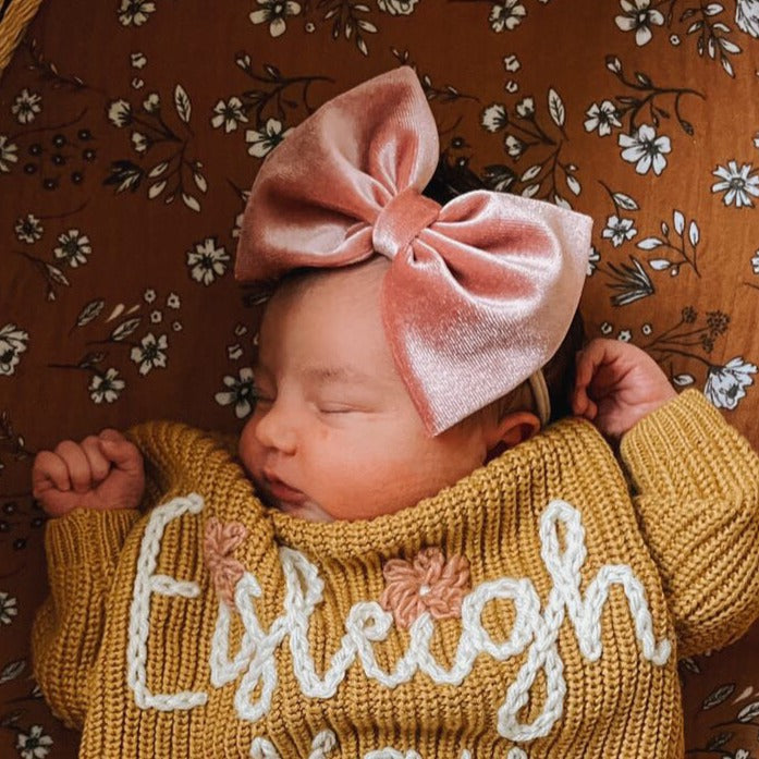 Mauve Velvet : XL Bow