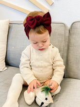 Super Soft Burgundy Sweater : Flat Bow Headband