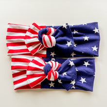 American Flag : (Mommy & Me set) Flat Bow Headbands