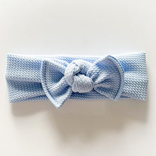 Carolina Blue Textured : Flat Bow Headband