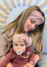 Heathered Rose : (Mommy & Me set) Boho Twist & Flat Bow Headband