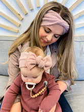 Heathered Rose : (Mommy & Me set) Boho Twist & Flat Bow Headband