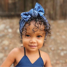 Navy Tie Dye Eyelet : Flat Bow Headband