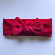 Dark Red Textured : Flat Bow Headband