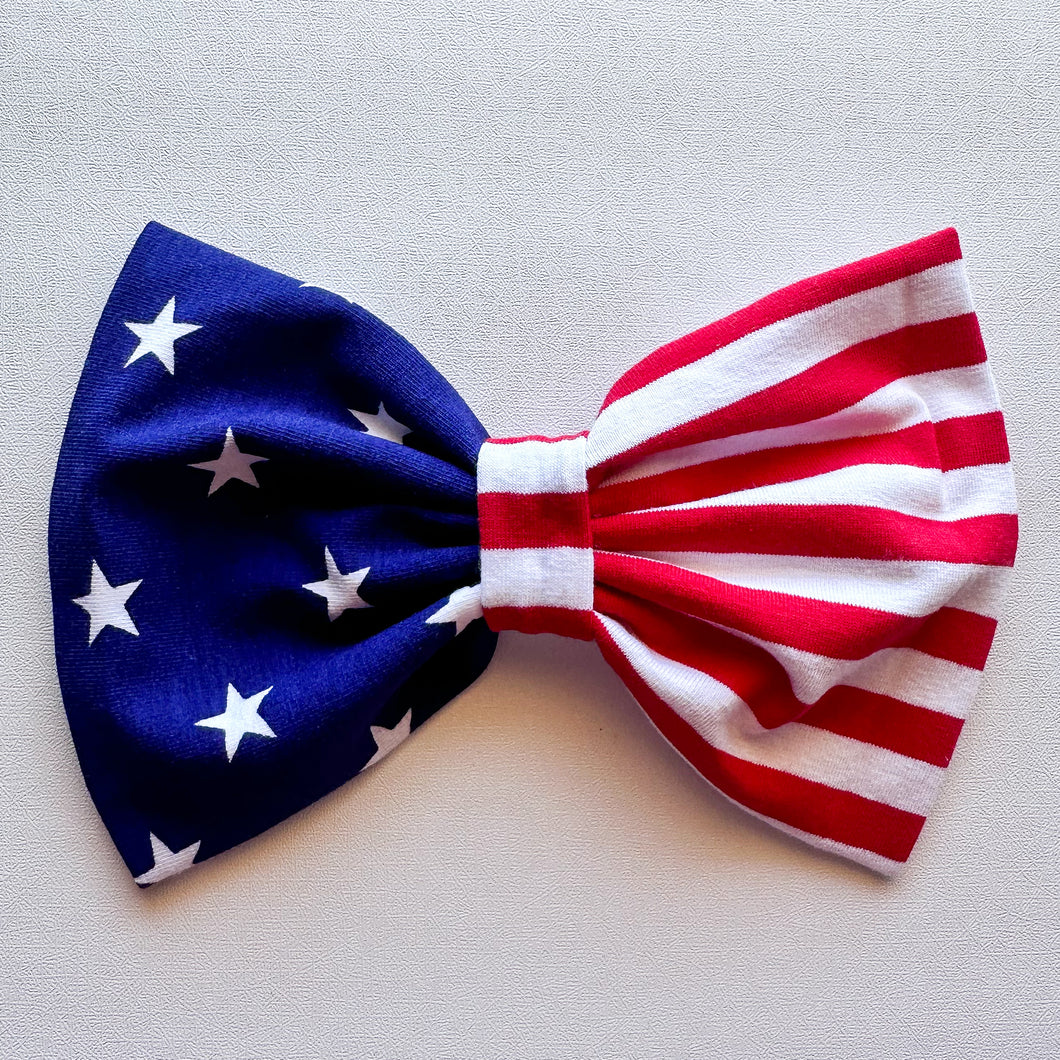 American Flag : Scarf Bow (on clip)