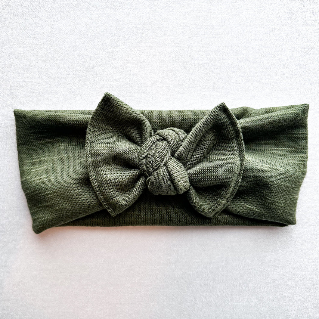 Fern Green : Flat Bow Headband