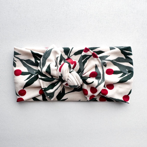 Winter Berries : Flat Bow Headband