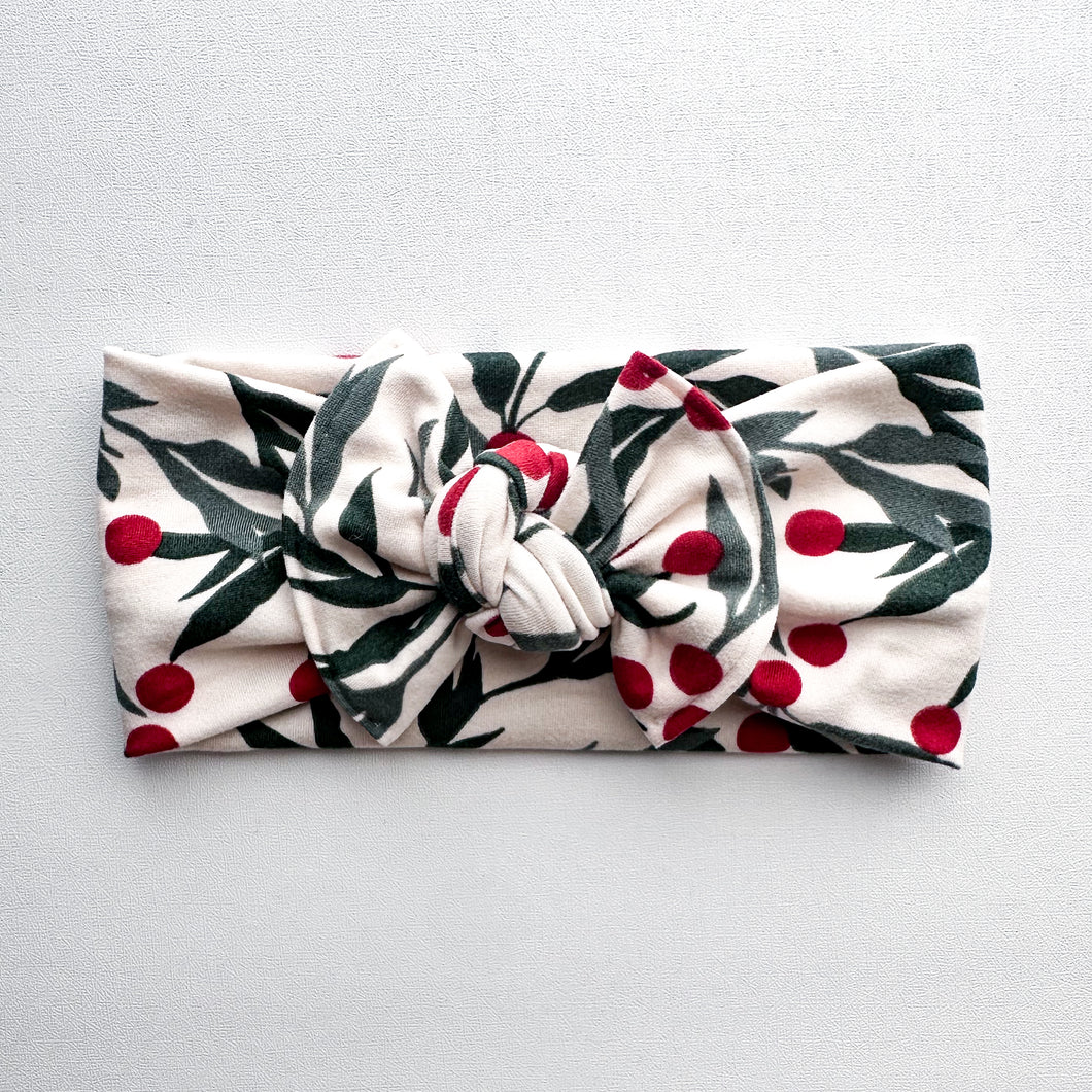 Winter Berries : Flat Bow Headband