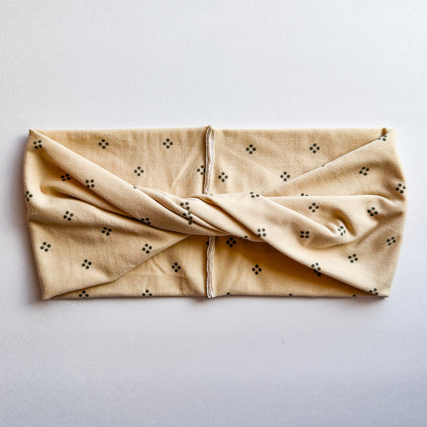 ADULT Tan Dots : Boho Twist Headband