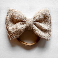 Sand Shearling : XL Bow