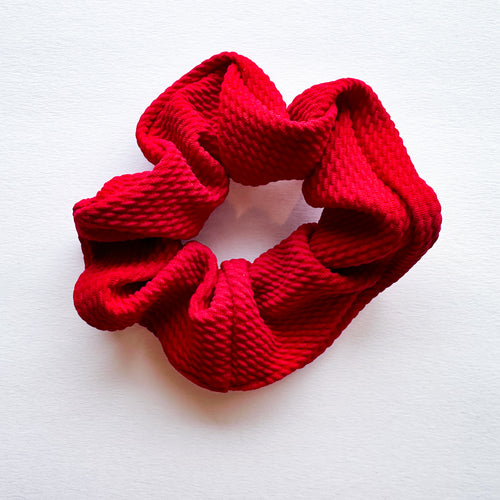 Dark Red Textured : Scrunchie
