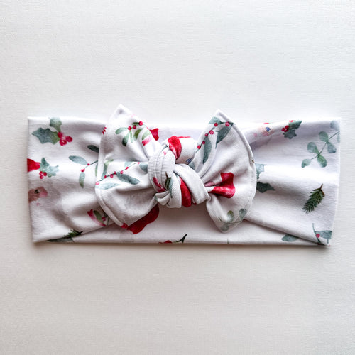 Santa's Snow : Flat Bow Headband