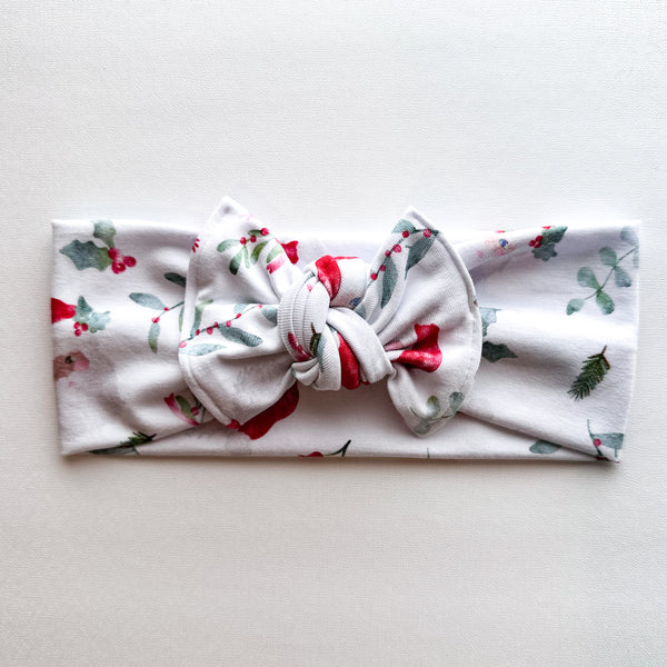 Santa's Snow : Flat Bow Headband