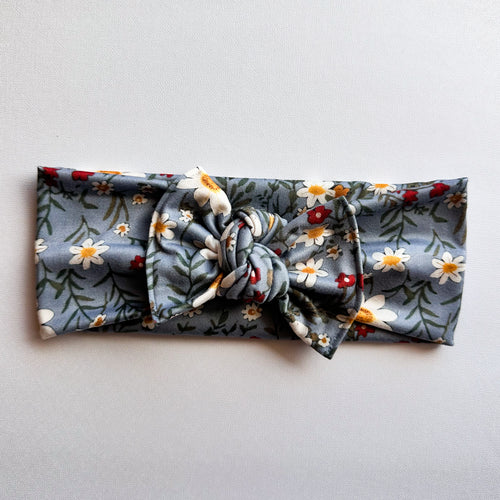 Denim Daisies : Flat Bow Headband
