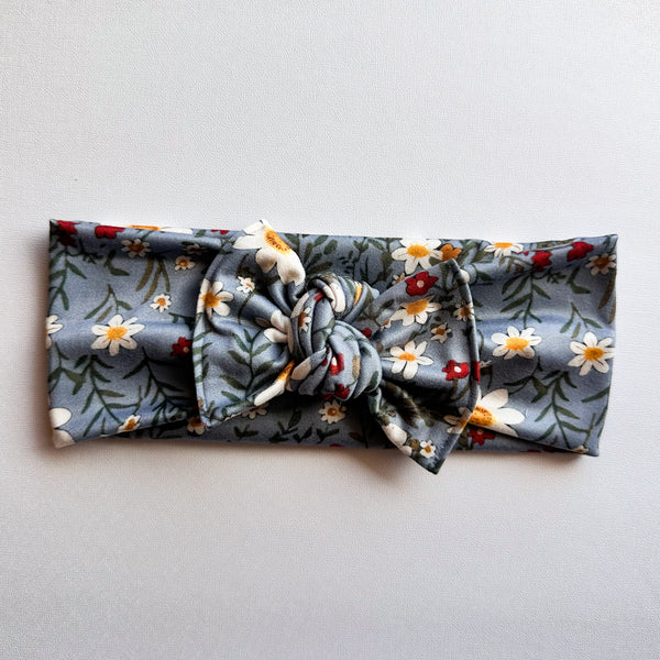 Denim Daisies : Flat Bow Headband