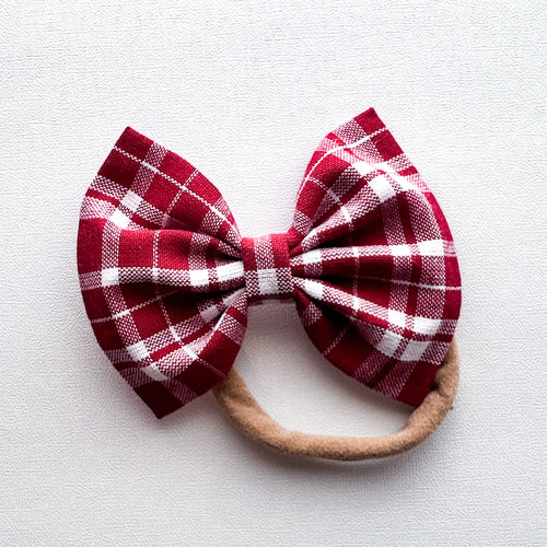 Maroon Plaid : Classic Bow