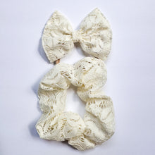 Cream Lace : (Mommy & Me) Classic Bow & Scrunchie