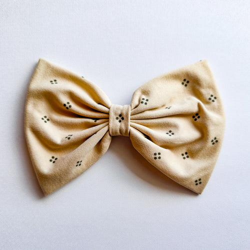 Tan Dots : Scarf Bow (on clip)