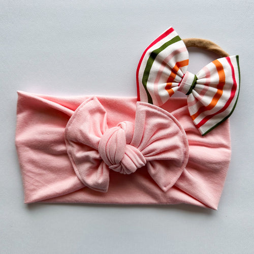Sweet Stripes Set : (2 items) Classic Bow & Flat Bow