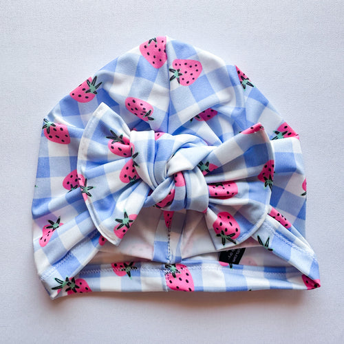 SWIM Strawberry Picnic Sun Hat : w/ Flat Bow