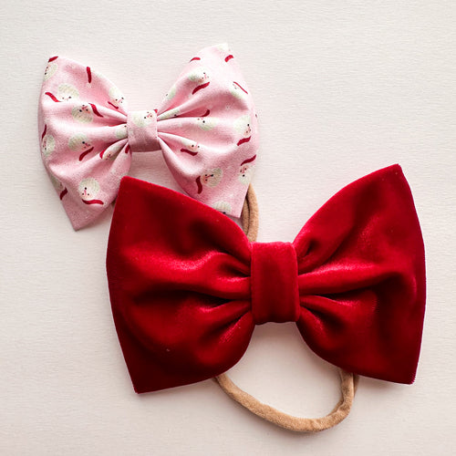 Santa Red Set : XL Bow & Baby Bow