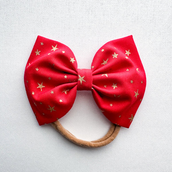 Gold Stars on Red : Classic Bow