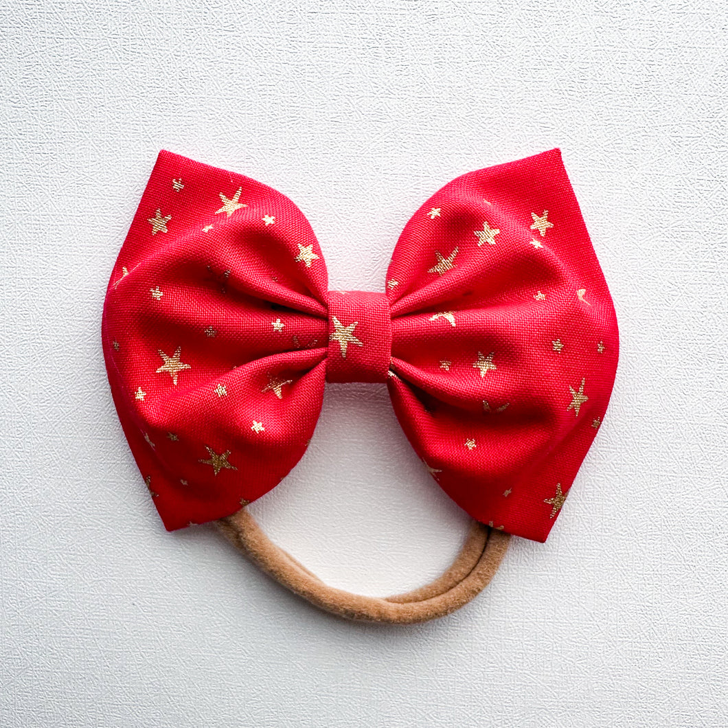 Gold Stars on Red : Classic Bow