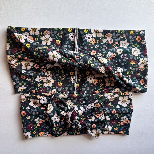 Petunias on Pine : (Mommy & Me set) Boho Twist & Flat Bow Headband