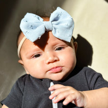 Sky Blue Swiss Dot : (Mommy & Me) Classic Bow & Scrunchie