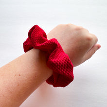 Dark Red Textured : Scrunchie