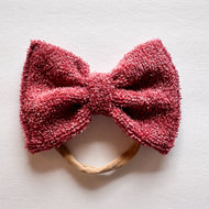 Strawberry Shearling : XL Bow