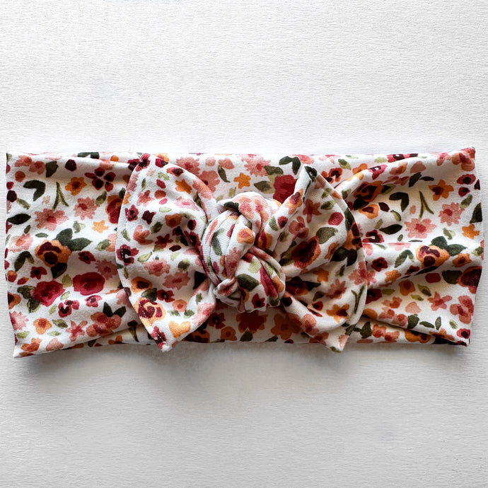 Autumn's Blooms : Flat Bow Headband