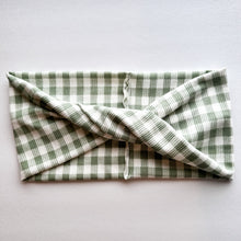 ADULT Sage Gingham : Boho Twist Headband