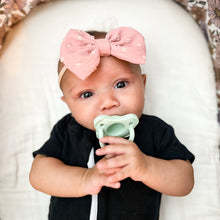 Rose Swiss Dot: (Mommy & Me) Baby Bow & Scrunchie