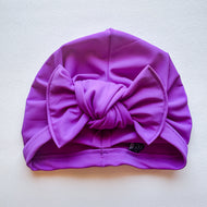 SWIM Bright Purple Sun Hat : w/ Flat Bow