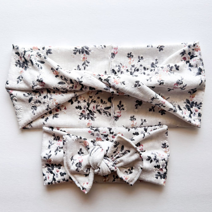 Secret Garden: (Mommy & Me set) Boho Twist & Flat Bow Headband